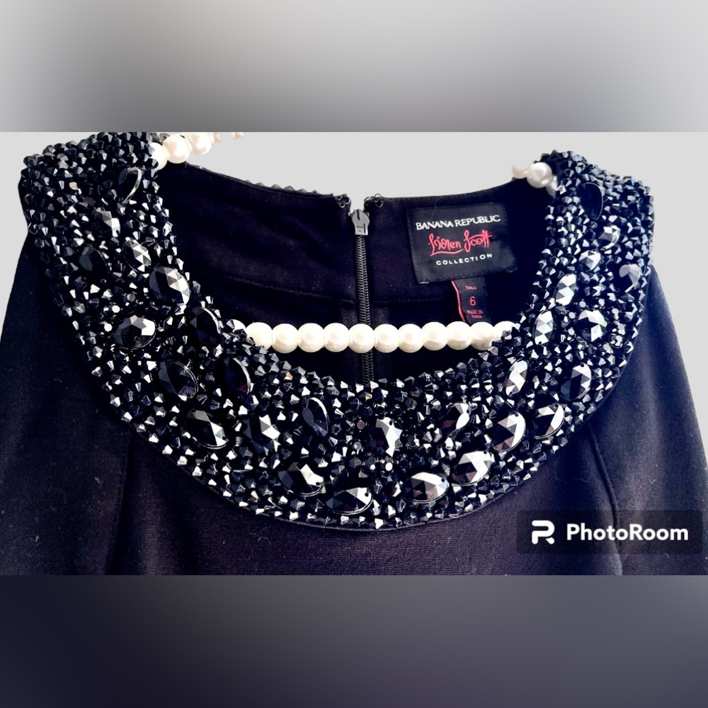 L’Wren Scott for Banana Republic New Little Black DressElegant Beaded Neckline